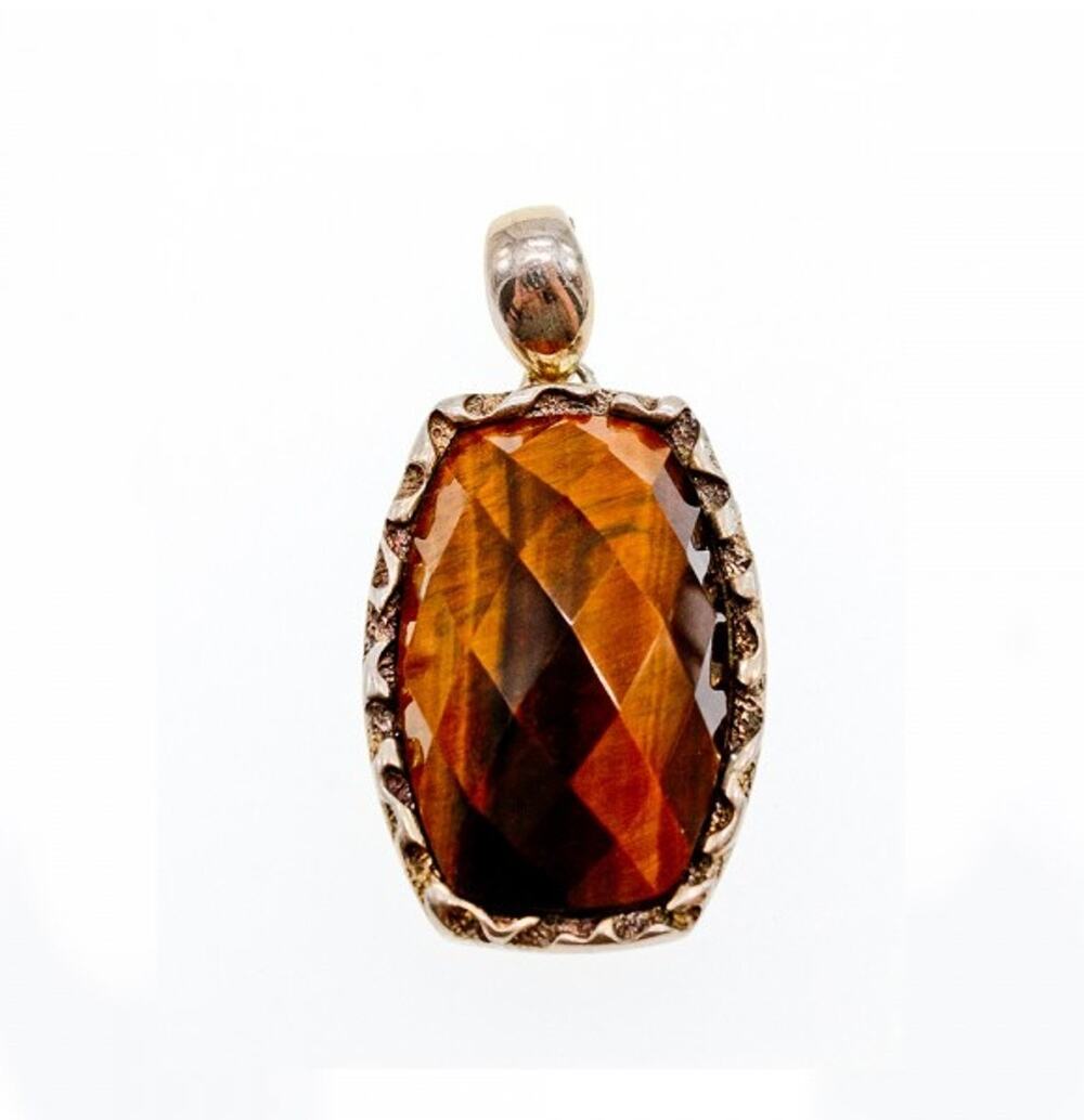 925 Sterling Silver Tiger'S EYE Pendant